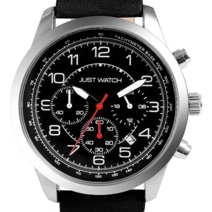 Just Watch Herrenchronograph, Lederarmband, 5 ATM