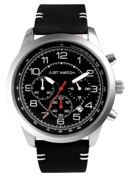 Just Watch Herrenchronograph, Lederarmband, 5 ATM