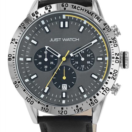 Just Watch Herrenuhr "Caspian" Chronograph mit EchtLederband, Ø 44 mm