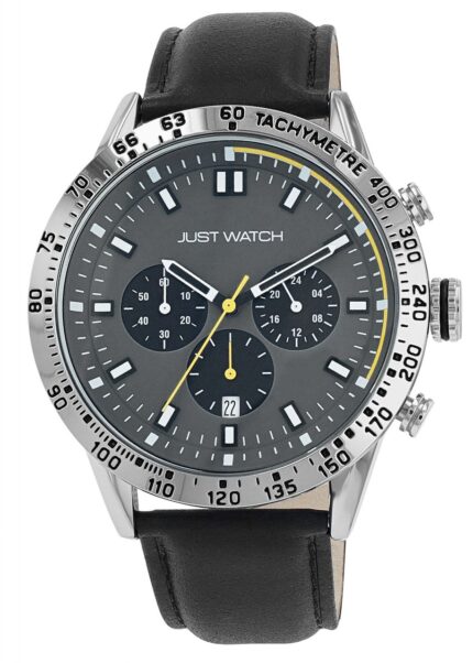 Just Watch Herrenuhr "Caspian" Chronograph mit EchtLederband, Ø 44 mm