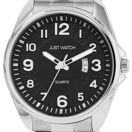 JUST WATCH Herrenuhr "Netar" mit Edelstahlband, Ø 48 mm, silberfarben