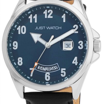 JUST WATCH Herrenuhr "Nico" mit Echtlederband, Ø 42 mm, 5ATM