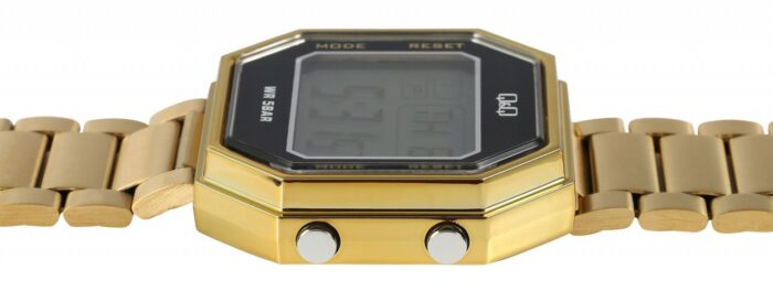Q&Q Digitaluhr mit Gliederarmband, 5 ATM, goldfarben - Image 2