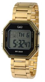 Q&Q Digitaluhr mit Gliederarmband, 5 ATM, goldfarben - Image 4
