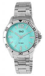 Q&Q Herrenuhr, Edelstahlarmband, silberfarben/gelb, 5 ATM, Ø 44 mm - Image 4