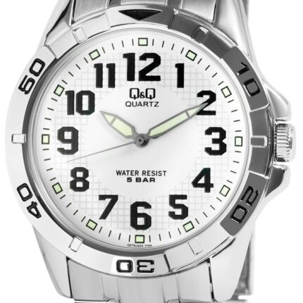 Q&Q Herrenuhr mit Edelstahlarmband, 5 bar