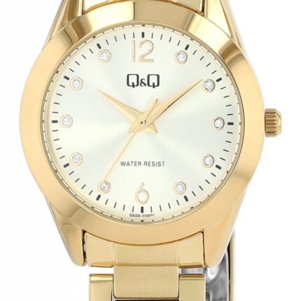 Q&Q Stainless Steel Gold Band Watch 3ATM (Women's) Q82B-008PY
