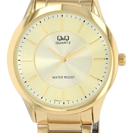 Q&Q Herrenuhr mit Edelstahlband, 3 BAR, goldfarben