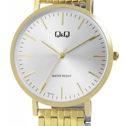 Q&Q Herrenuhr mit Edelstahlarmband, 3 bar, goldfarben