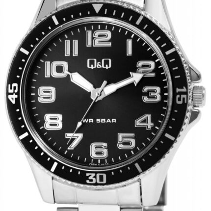 Q&Q Herrenuhr mit Edelstahlarmband, 5 bar