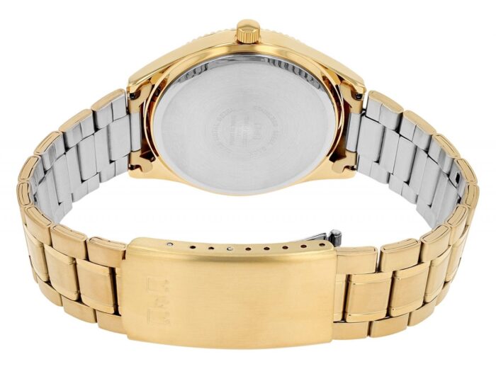 Q&Q Herrenuhr mit Edelstahlarmband, 5 Bar, goldfarben - Image 3