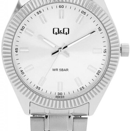 Q&Q Herrenuhr mit Edelstahlarmband, 5 Bar, silberfarben