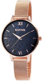 Raptor Damenuhr "Leonie" mit Edelstahl-Milanesearmband, Leoprint - Image 16