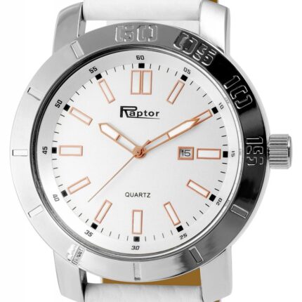 Raptor Herrenuhr "Gordon" mit Oberseite Echtleder/ Unterseite Lederimitatarmband