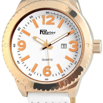 Raptor Herrenuhr "Lurge" mit Oberseite Echtleder/ Unterseite Lederimitatarmband