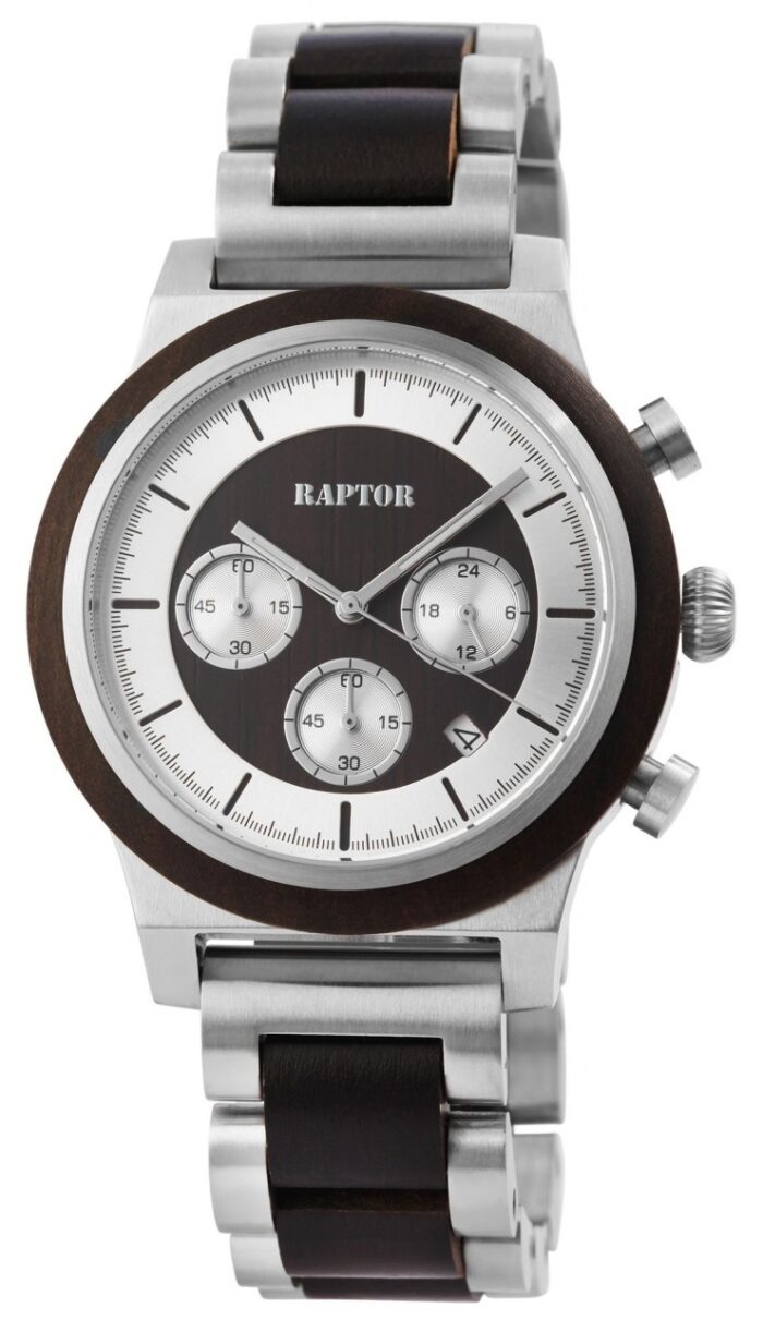 Raptor Limited Herrenchronograph "Brios" aus Edelstahl und Holz - Image 1