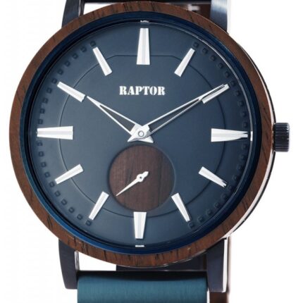 Raptor Herrenuhr "Birdy" aus Edelstahl mit Holz und dezentraler Sekunde