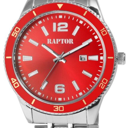 Raptor Herrenuhr "Brandon" mit Edelstahlarmband, Datumsanzeige