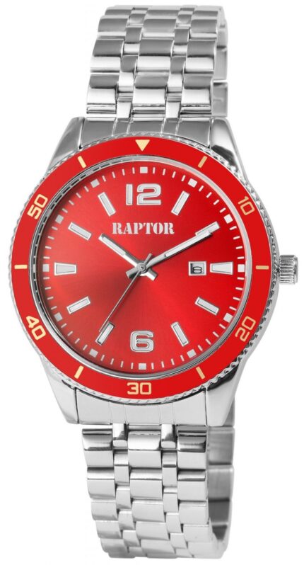 Raptor Herrenuhr "Brandon" mit Edelstahlarmband, Datumsanzeige