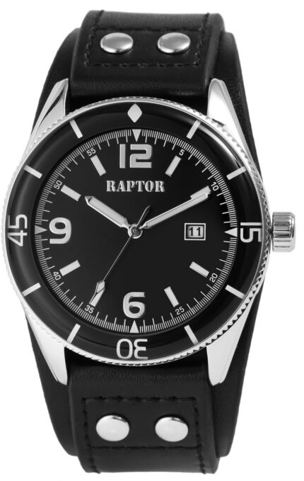 Raptor Herrenuhr "Gabin" Echtlederarmband/ Unterlegband