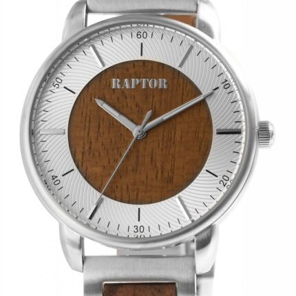 Raptor Herrenarmbanduhr "Lias" aus Edelstahl und Holz