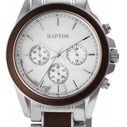 Raptor Herrenchronograph "Chiko" aus Edelstahl und Holz