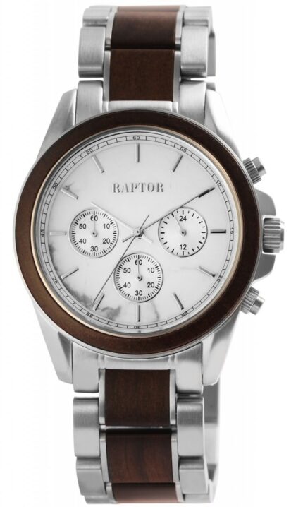 Raptor Herrenchronograph "Chiko" aus Edelstahl und Holz