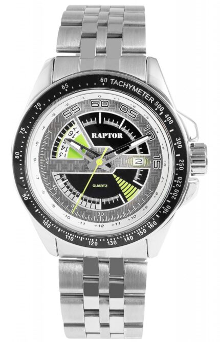 Raptor Herrenuhr "Elarian" mit Edelstahlarmband, Datumsanzeige, 5 ATM