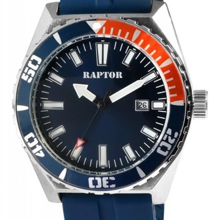 Raptor Herrenuhr "Jett" mit Silikonarmband, drehbare Lünette, Datumsanzeige, ...