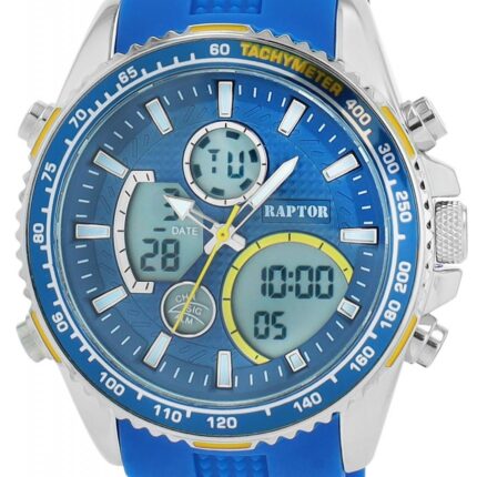 Raptor Herrenuhr "Gaius", Silikonarmband, analog/digitale Anzeige