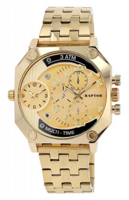 Raptor Herrenuhr "Magnus" mit Edelstahlarmband, Multi-Time