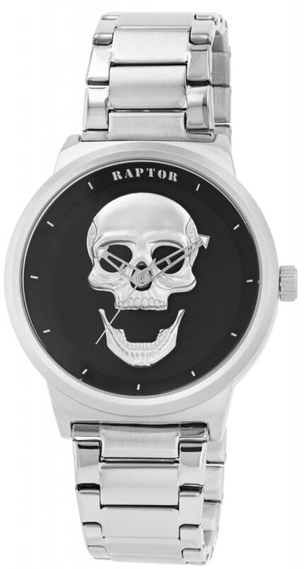 Raptor Herrenuhr "Jano" mit Totenkopf Edelstahlband
