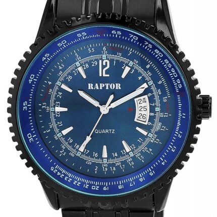 Raptor Herrenuhr "Finley" mit Edelstahlarmband, Ø 48 mm