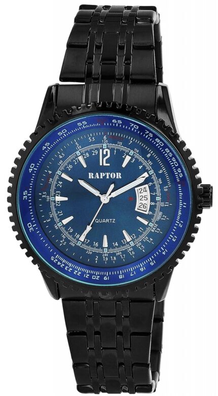 Raptor Herrenuhr "Finley" mit Edelstahlarmband, Ø 48 mm