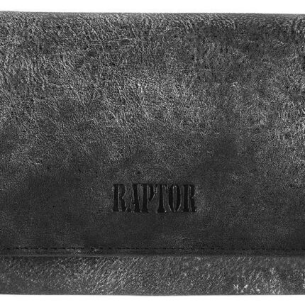 Raptor Damen Geldbörse aus Echt Leder, Querformat 19 x 10 cm.