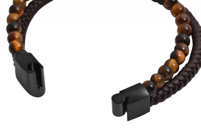 Raptor Echtlederarmband, braun, Naturstein mit Magnetschließe - Image 4