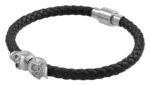 Raptor Echtlederarmband, geflochten, Totenkopf - Image 2