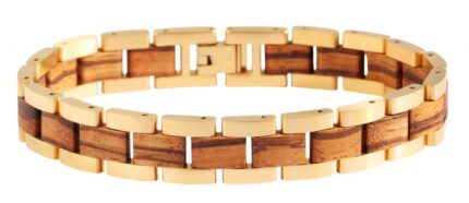 Raptor Armband aus Edelstahl und Holz, kürzbar