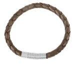 Raptor Echtlederarmband, geflochten mit Edelstahlclipverschluss - Image 2