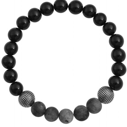 Raptor Kugelarmband, Naturstein, Onyx, Edelstahl