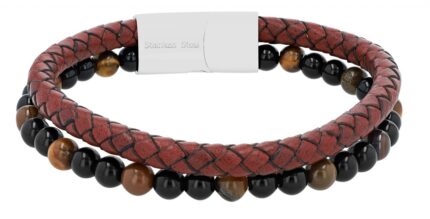Raptor Echtleder Armband mit braunen Tigerauge