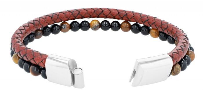 Raptor Echtleder Armband mit braunen Tigerauge - Image 2