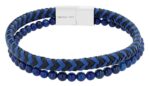 Raptor Armband aus echtem Leder und Naturstein mit Magnetverschluss