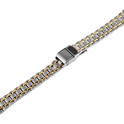 Edelstahl Uhrenarmband, silber/gold, 12 mm