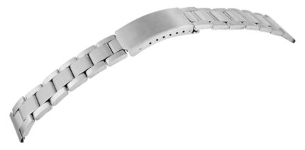 Edelstahl Uhrenarmband, silber mit silberfarbener Schließe, 18 mm
