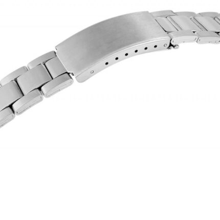 Edelstahl Uhrenarmband, silber mit silberfarbener Schließe, 18 mm