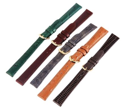 Echtleder-Uhrenarmbänder, verschiedene Farben, VE 12, 12 mm