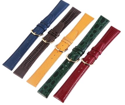 Echtleder-Uhrenarmbänder, verschiedene Farben, VE 12, 16 mm