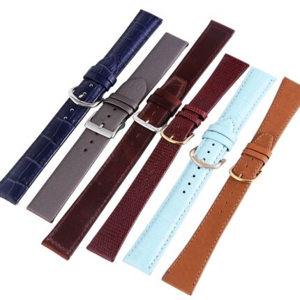 Echtleder-Uhrenarmbänder, verschiedene Farben, 18 mm, VE12