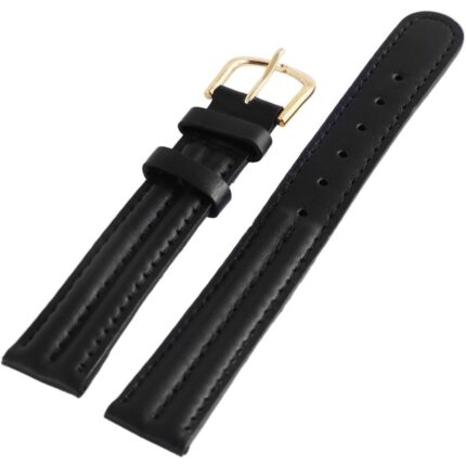 Echtleder-Uhrenarmband, schwarz, 16 mm, 10er VE